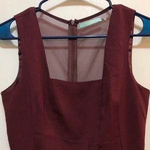 Lulus peplum style dress, maroon, size Small.